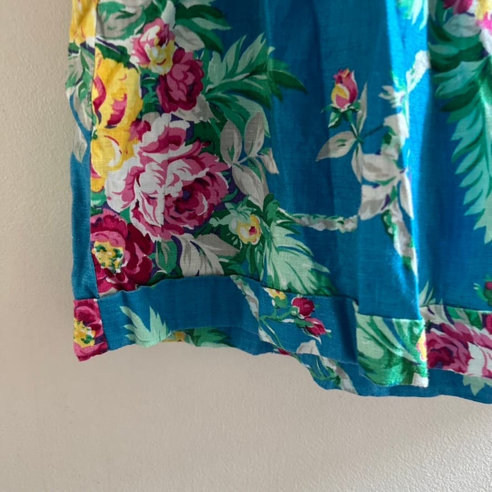 Lauren Ralph Lauren vintage linen floral shorts 8 coastal grandma - Picture 2 of 9